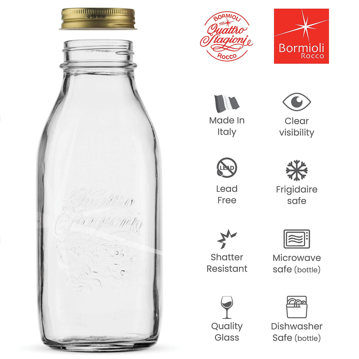 Bormioli Rocco Quattro Stagioni 0.40 L jar saves pantry space while showing contents