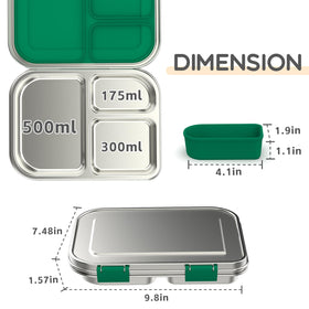 BOSEDSANG compact lunchbox fits backpacks for school or travel.