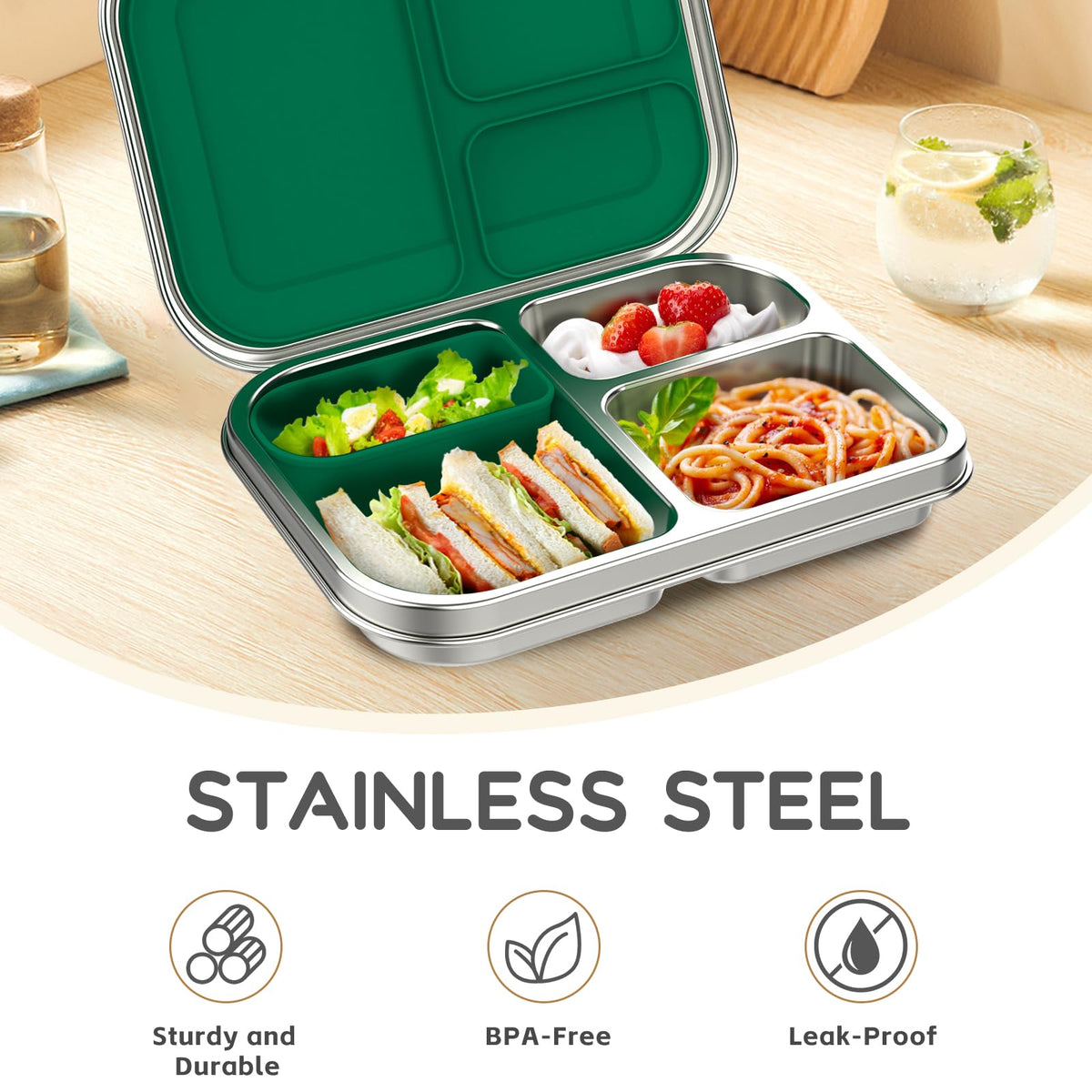 BOSEDSANG leak-proof lock ensures secure meals during travel.