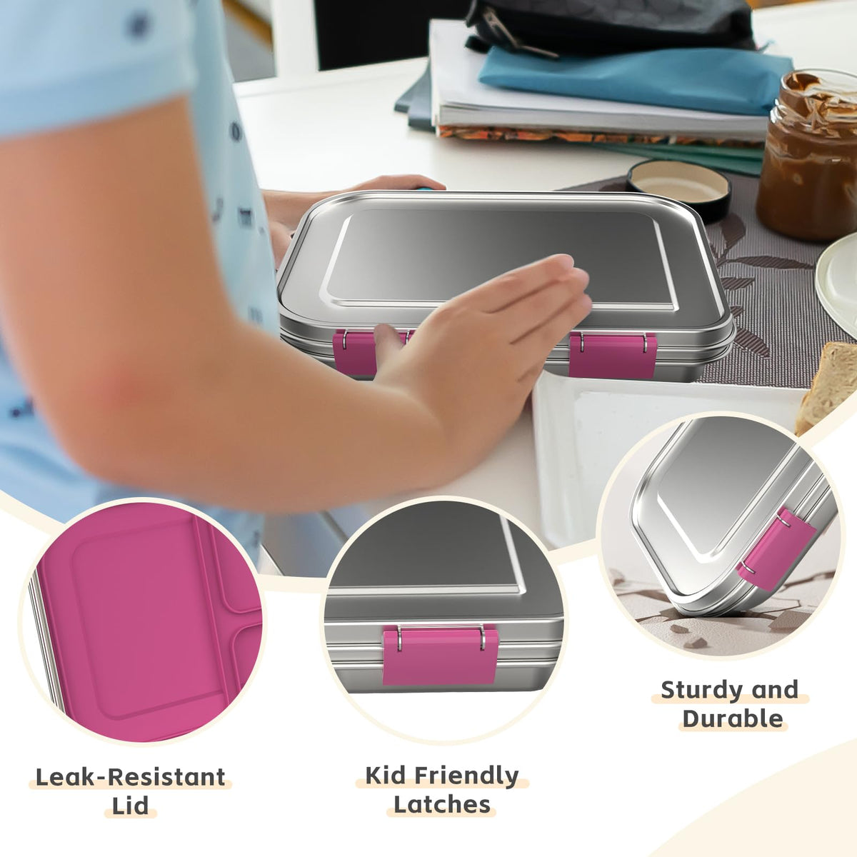 BOSEDSANG top-rack dishwasher safe lunch box simplifies cleanup after school