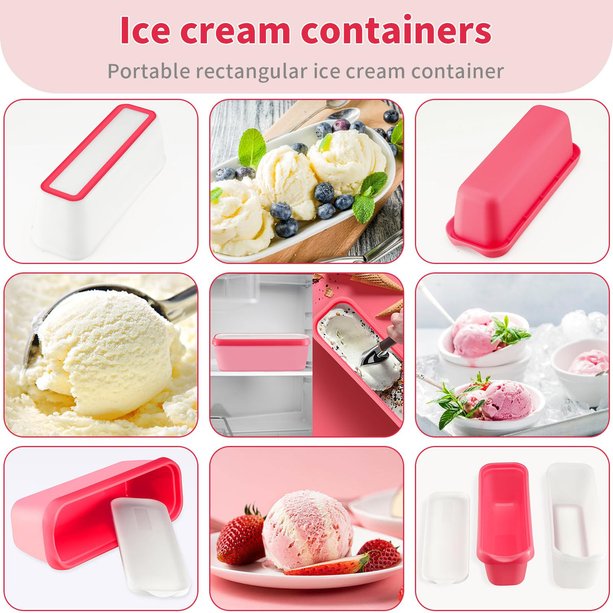 Boxdljh versatile tub for ice cream, gelato, sorbet, and yogurt