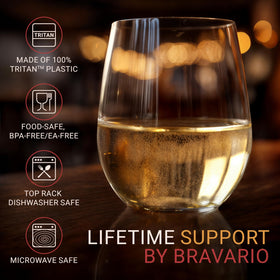 Bravario crystal-clear unbreakable glass with smooth edges for safe sipping