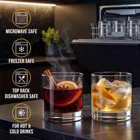 Bravario heat-freeze-safe plastic drinkware for hot or cold beverages.