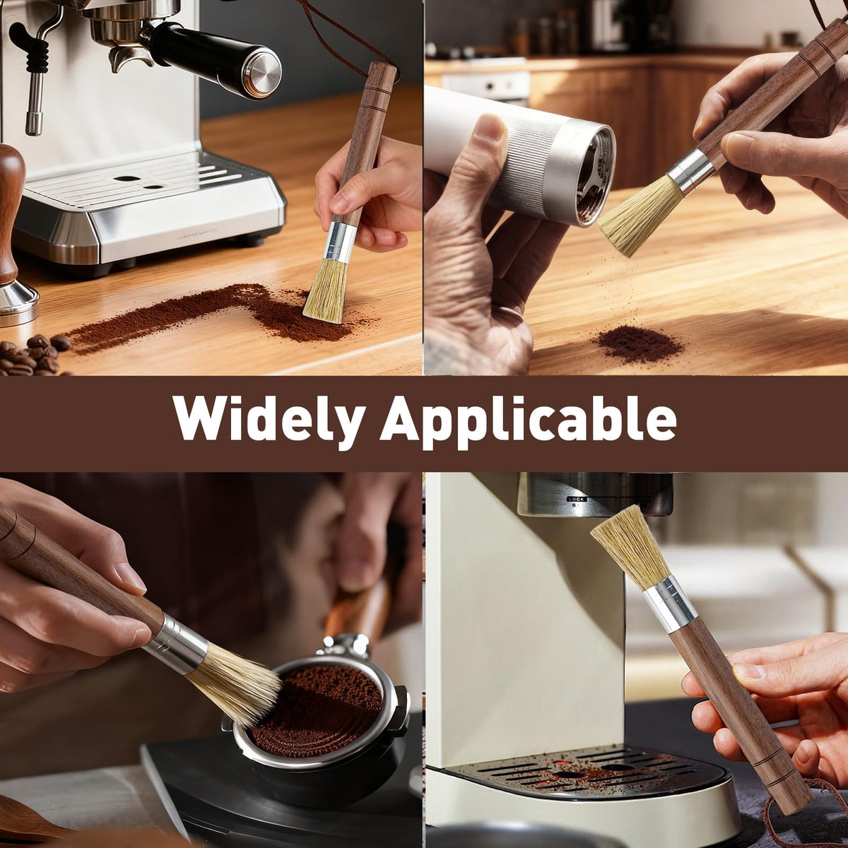 Breewenf compact mat fits counter space for home espresso setups.
