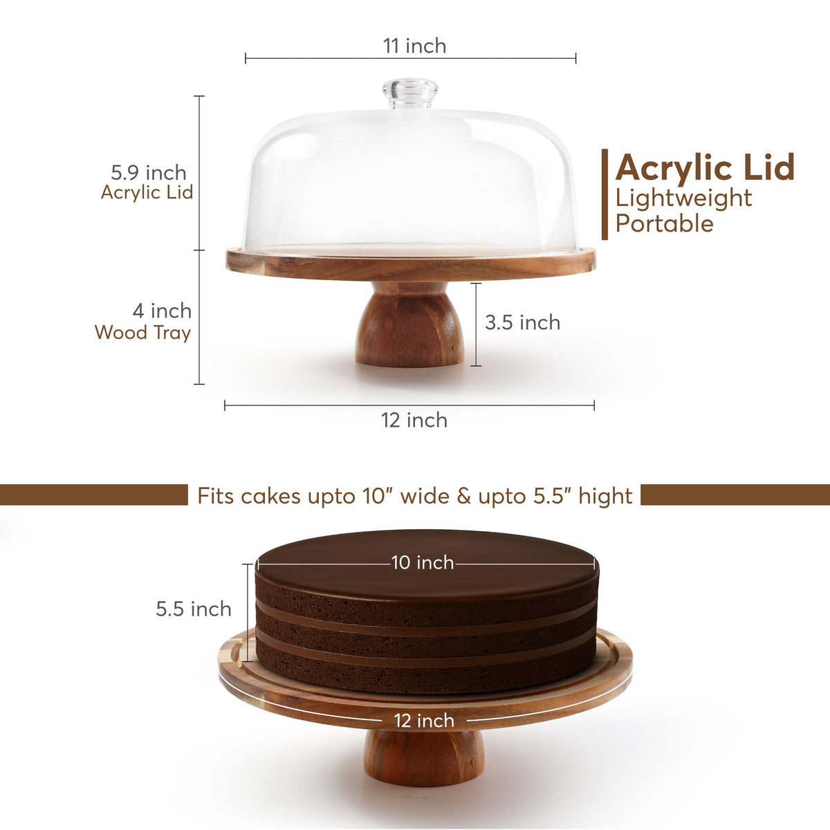 BreezyHome shatterproof acrylic dome keeps pastries visible and protected.