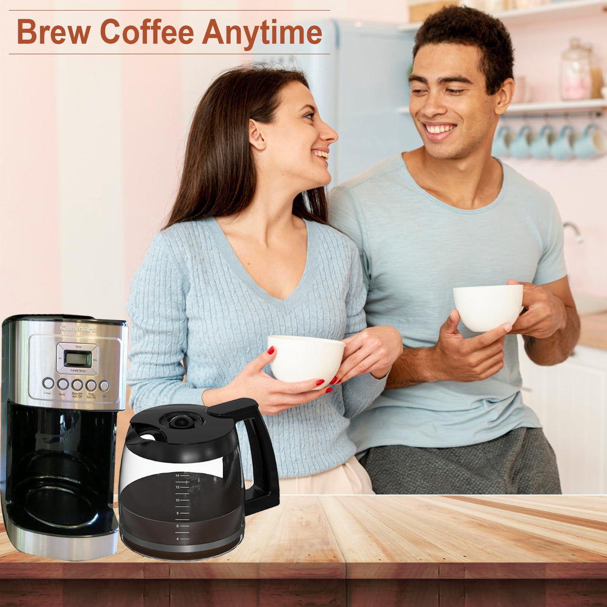 BRENSTEN ergonomic black-handle carafe for easy pouring