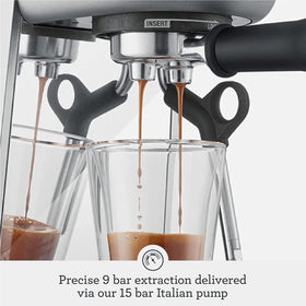 Breville Bambino BES450BSS thermojet heat-up provides quick, consistent espresso temperatures.