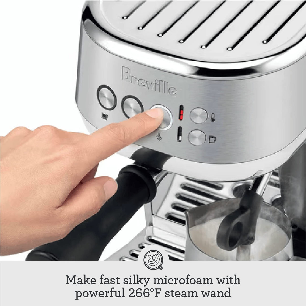 Breville Bambino Plus compact footprint fits narrow counters.