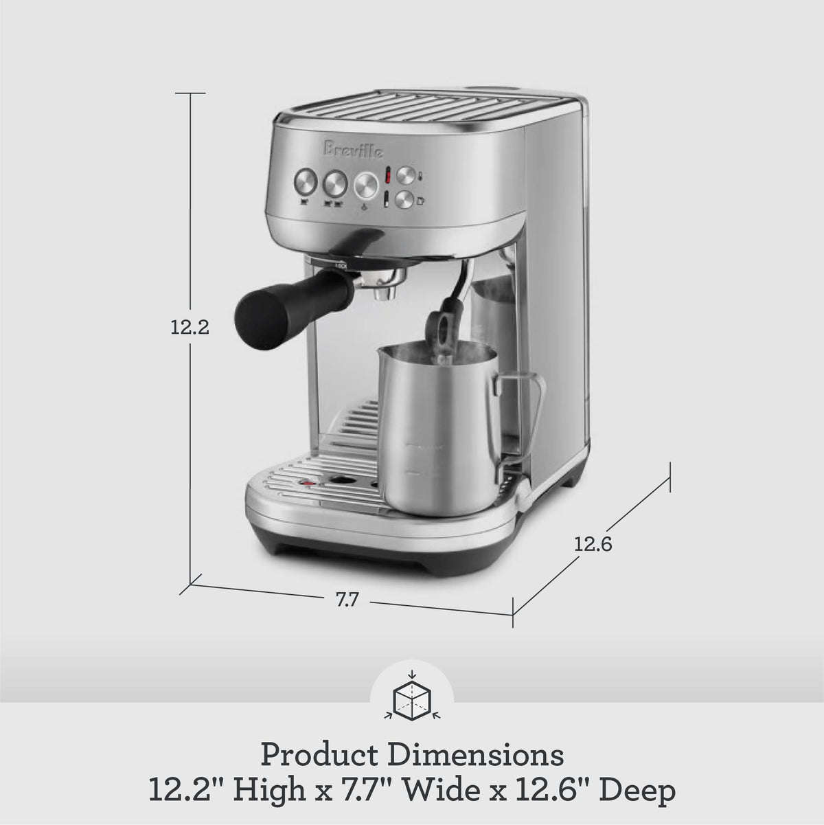 Breville Bambino Plus low-pressure pre-infusion for balanced flavor extraction.