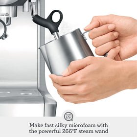 Breville Barista Express half-pound bean hopper keeps beans ready