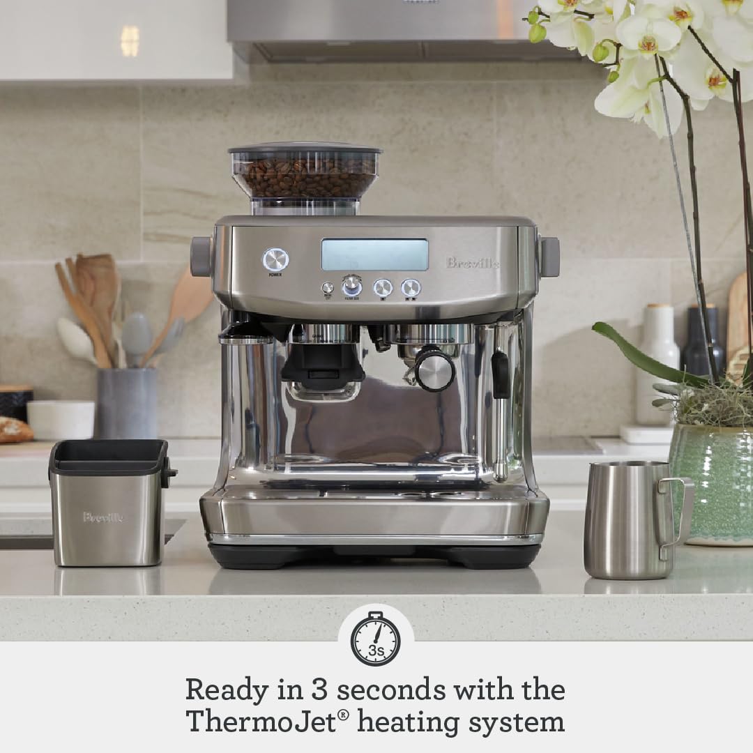 Breville Barista Pro grinder and dose system shows precise coffee on demand