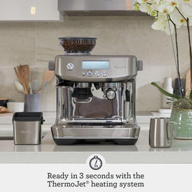 Breville Barista Pro grinder and dose system shows precise coffee on demand