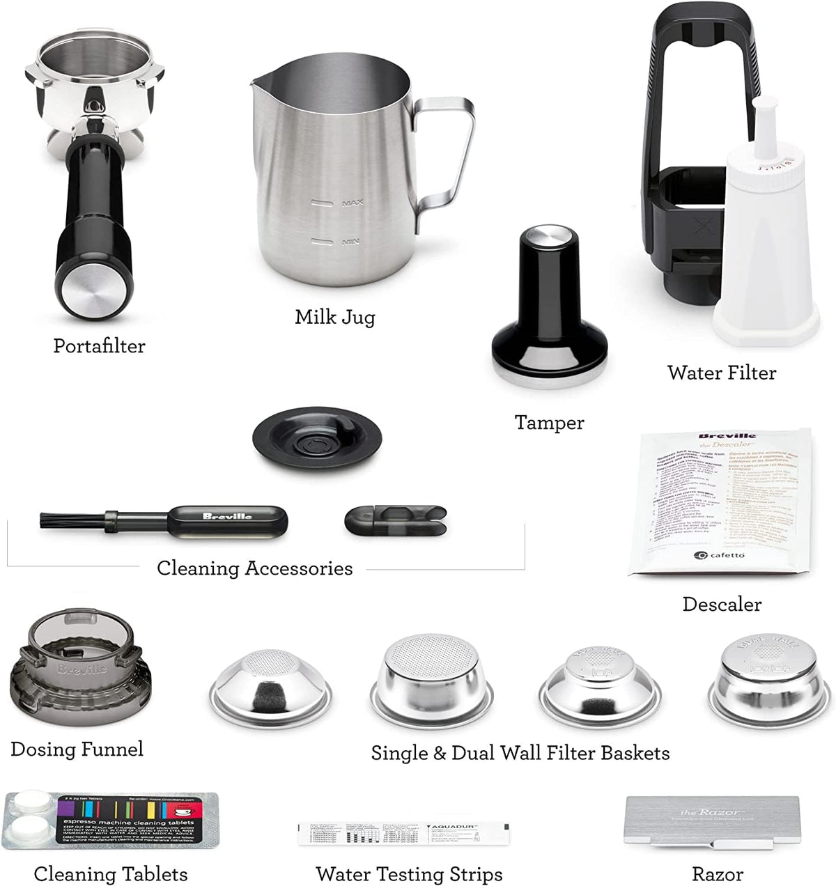 Breville Barista Touch BES880BTR 67 oz water tank supports multiple drinks.