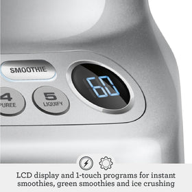 Breville blender with LCD display helps precise control of speed and presets.