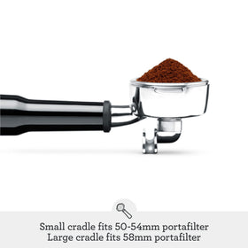Breville BCG820DBL LCD display highlights setting, time, and dose at a glance.