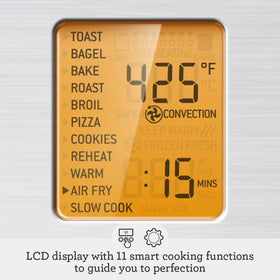 Breville BOV860DBL fits a 13-inch pizza and more, ideal for family meals.