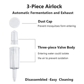 Brewland airlock installed on a glass carboy shows the seal
