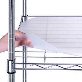 BRIAN & DANY wire shelf liner corner cutouts keep items in place.