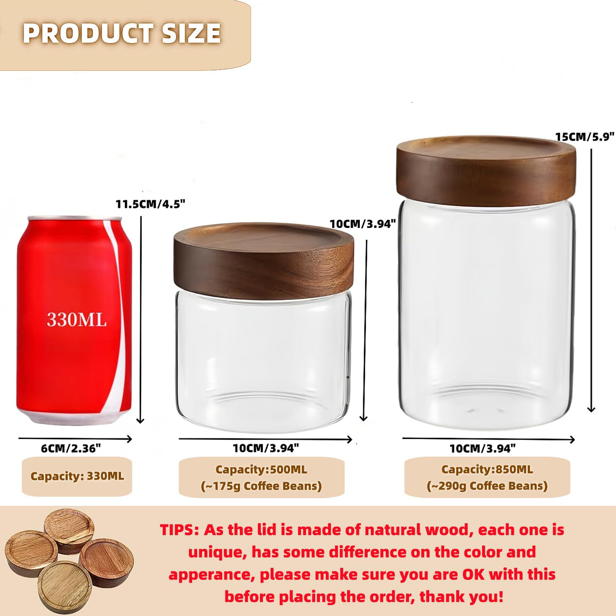 Brighomrom glass jar 500 ml perfect for tea storage and small snacks.