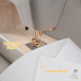 BRILLMAX 150gsm polyester fabric provides substantial drape and premium feel.