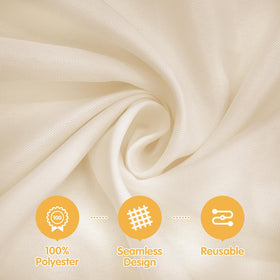 BRILLMAX beige tablecloth 60x102 on-table wedding setup highlighting formal styling.