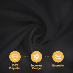 BRILLMAX black tablecloth 60x102 on-table drape for formal banquet setups.