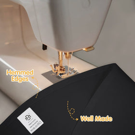BRILLMAX hemmed edges detail highlighting durable professional finish