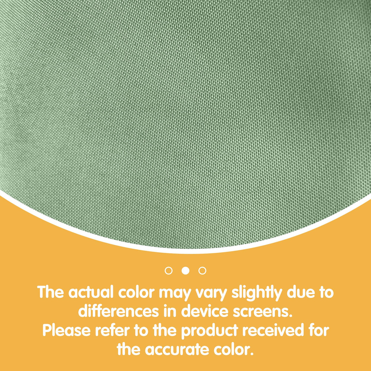 BRILLMAX sage green round tablecloth showing reinforced hemmed edges
