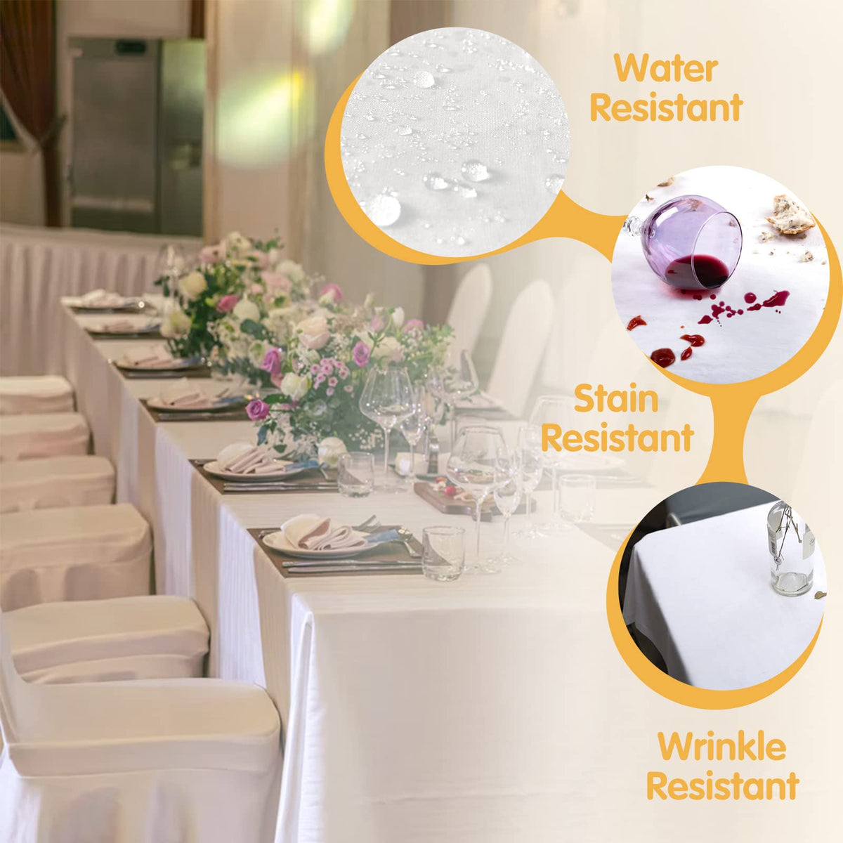 BRILLMAX hemmed edges reinforced for durability during events.