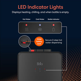Brio 130SS three-temp dispensing highlights hot, room, and cold
