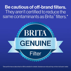 Brita pitcher in action with clear flow demonstrating filtration.