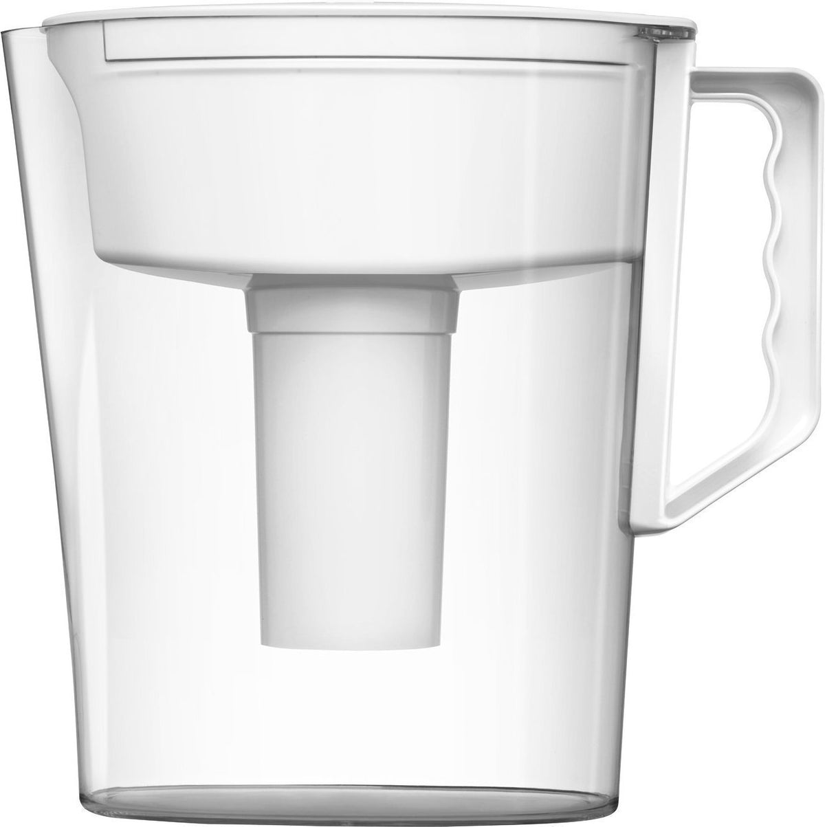 Brita Slim pitcher lid open, illustrating easy refills and cleaning.