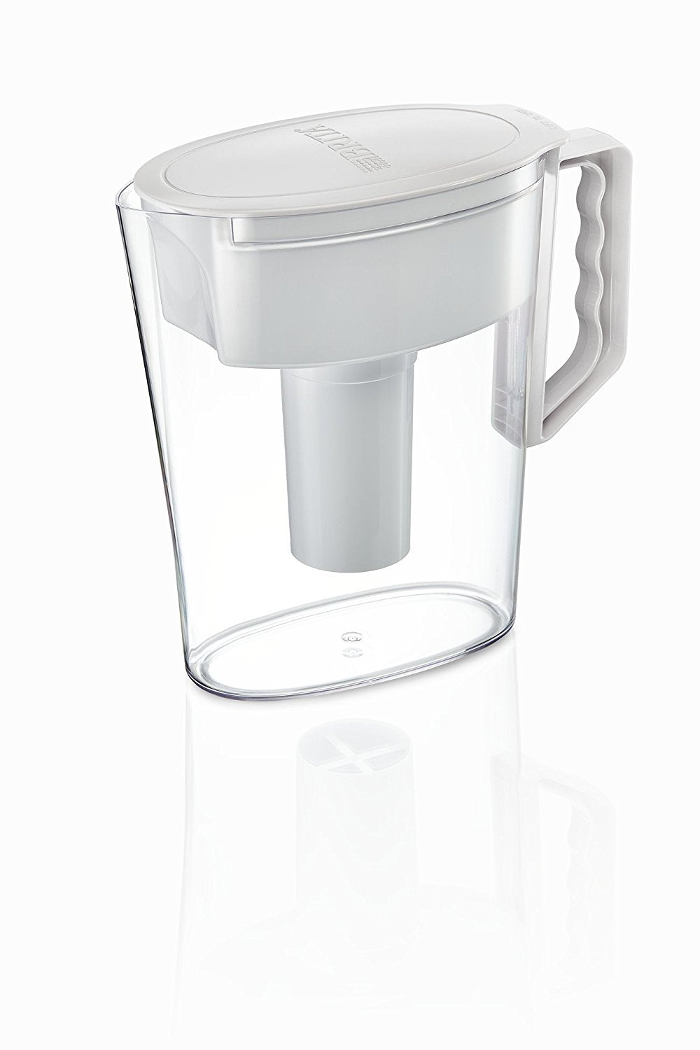 Brita Slim pitcher under the faucet during refill for simple operation.