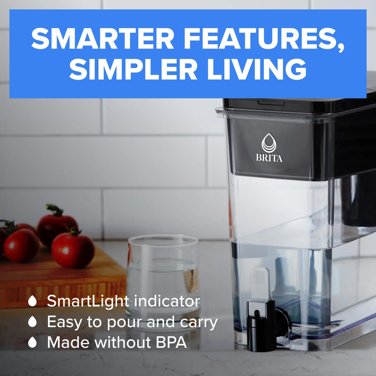 Brita UltraMax fridge-friendly design fits compact kitchen spaces.