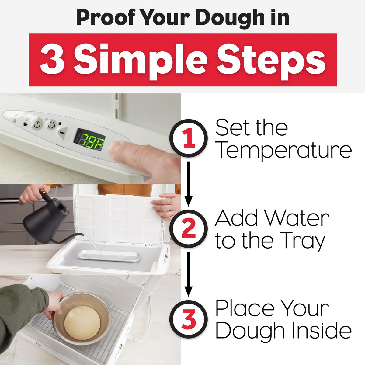Brod & Taylor accessory shelf included for batching multiple dough types.
