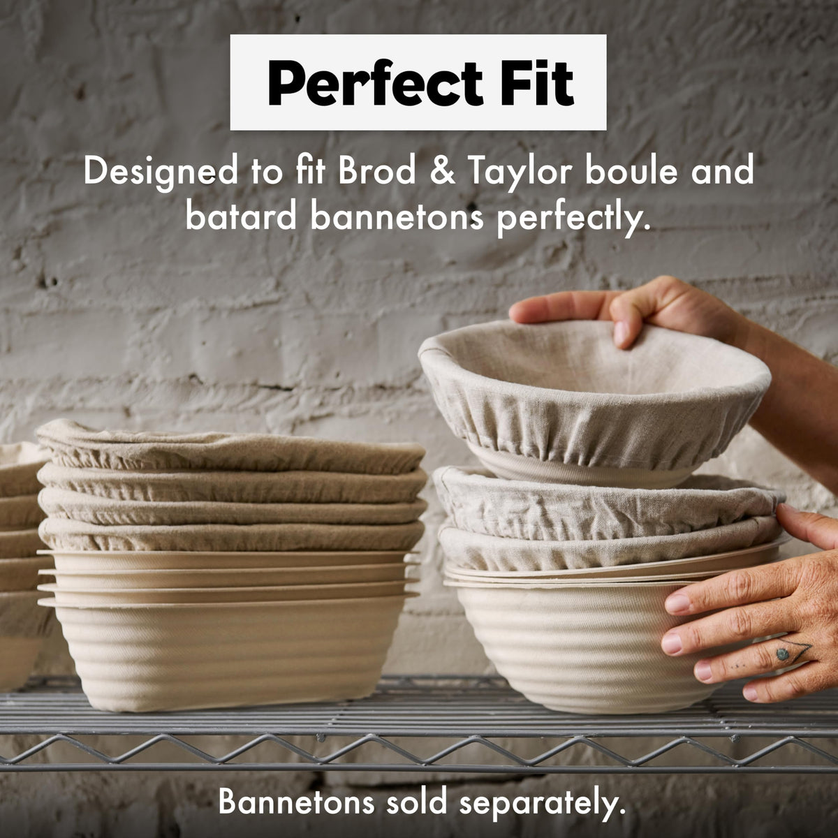 Brod & Taylor Linen Liner for Bannetons ensures a clean surface before proofing.