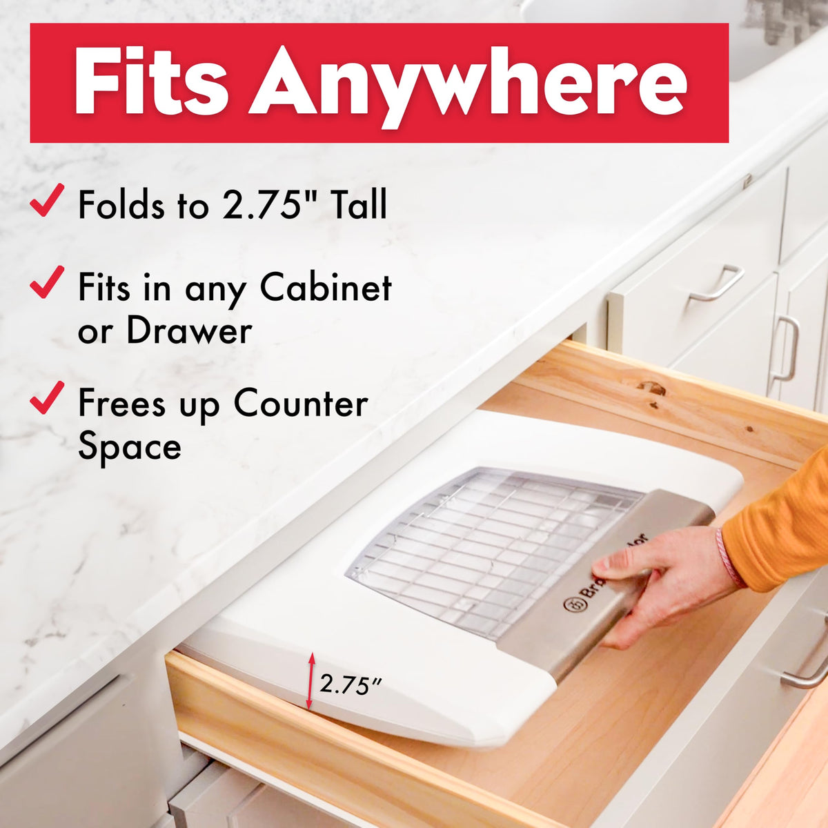 Brod and Taylor Folding Proofer folded storage demonstrates ultra slim profile.