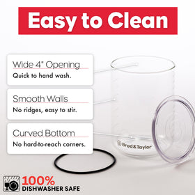 Brod & Taylor starter jar and lid are dishwasher safe for easy cleanup