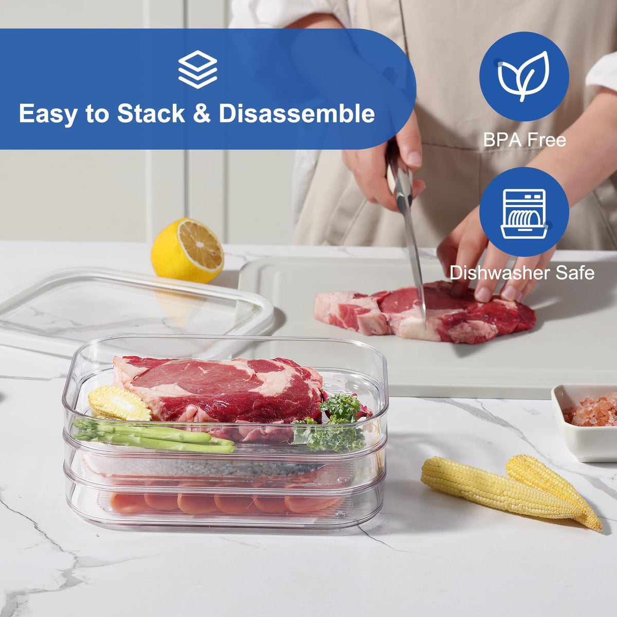 Bronkeeper clear deli storage in fridge helps quickly identify contents.