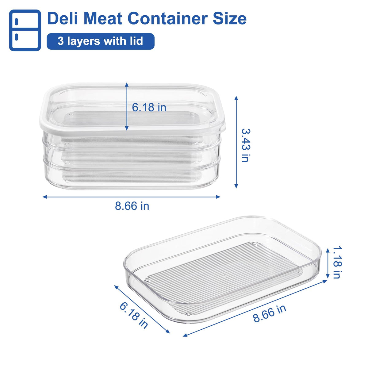 Bronkeeper deli meat container with secure lid seal for long-lasting freshness.