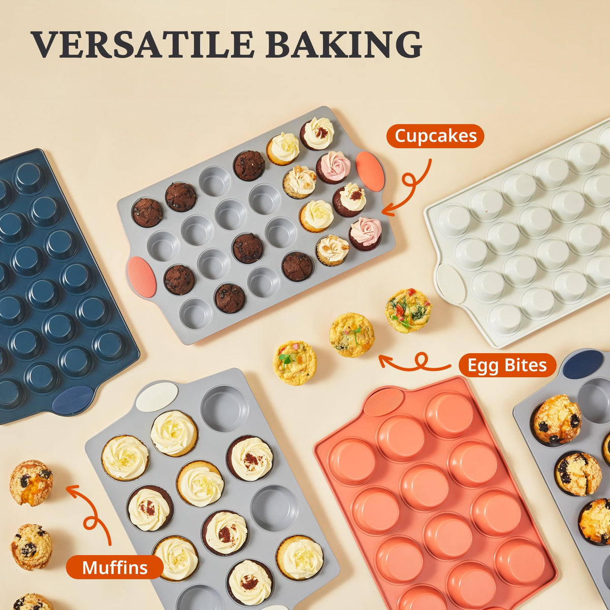 BRONYPRO ceramic muffin pan dimensions 16.5 x 9.7 x 1.18 inches for ample baking space.