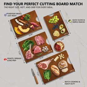 Reversible two-sided Brosisincorp Sapele cutting board for separate prep tasks