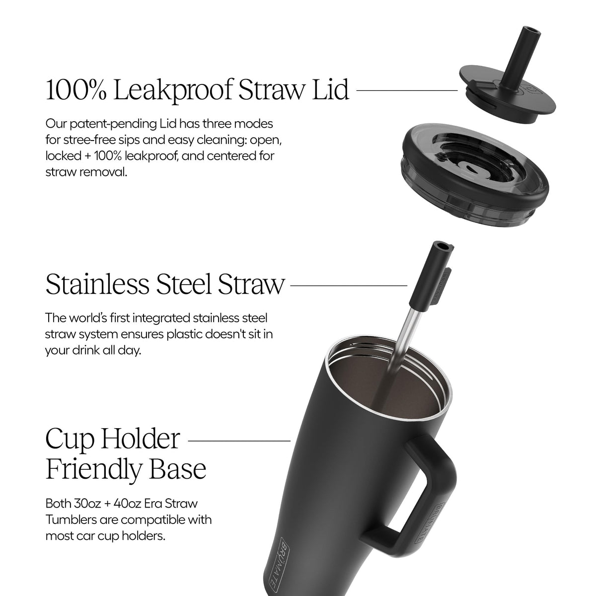 BrüMate Era lid seals securely for spill-free use