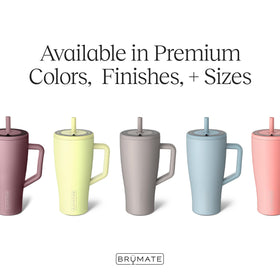 BrüMate Era 40oz leakproof lid prevents spills in bags.