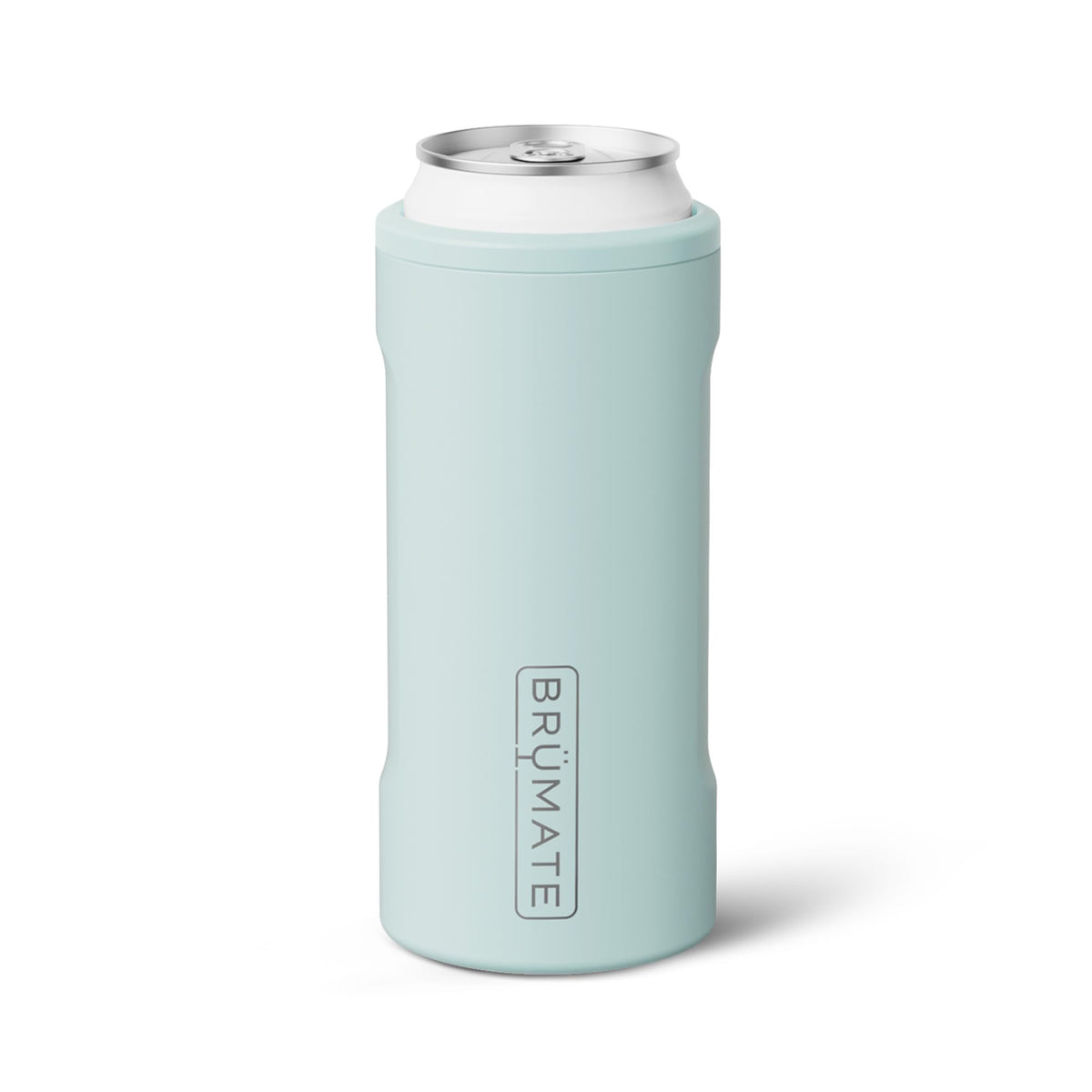 BrüMate Hopsulator Slim on a 12oz slim can keeps drinks cold to the last sip.