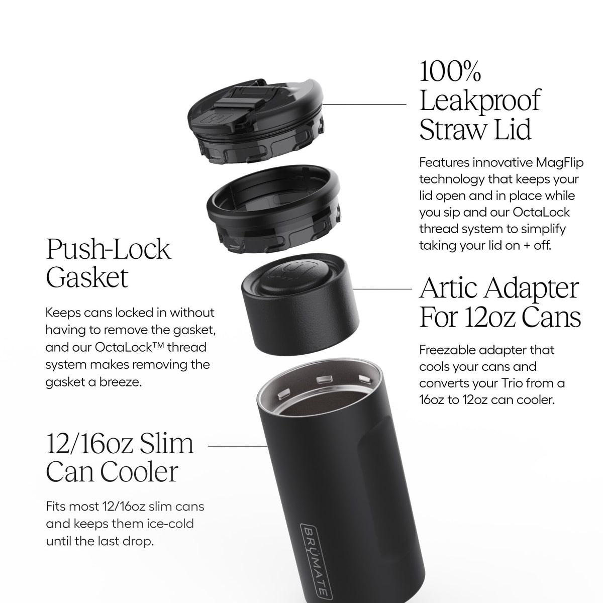 BrüMate Hopsulator Trio freezable adapter for 12oz cans enables on-demand chilling.