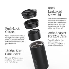 BrüMate Hopsulator Trio freezable adapter for 12oz cans enables on-demand chilling.