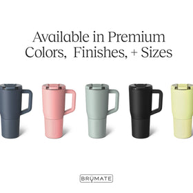 BrüMate Müv 25oz OD Green insulated body preserves temperature during commutes.