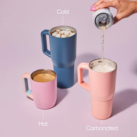 BrüMate Müv 35oz OD Green travel mug ideal for daily commutes.