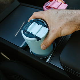 BrüMate Strova fits standard cup holders for on-the-go use
